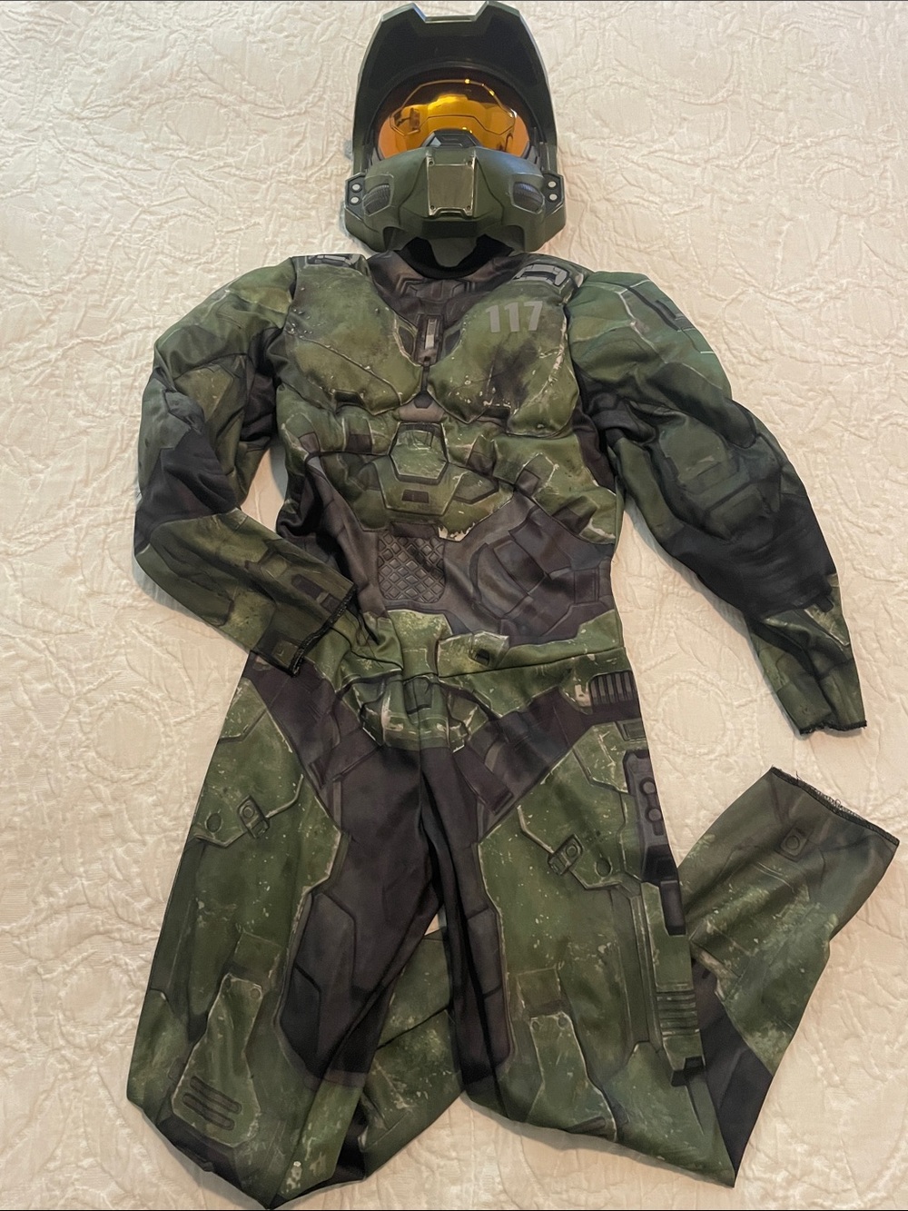 Halo Master Chief Inspired Kids Green Armor Costume with Helmet